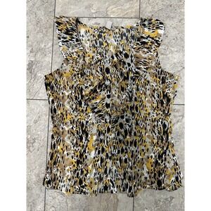 Banana Republic Ruffle Front Tank Sleeveless Top M Button Up